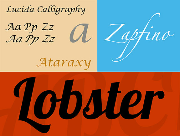 Fonts with written letters