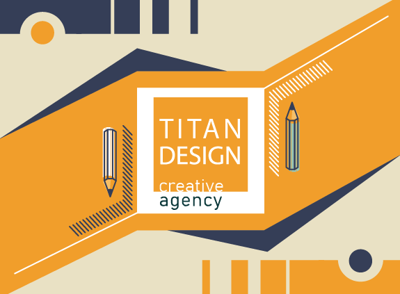 Logo Titan dizajn i dve olovke sa obe strane