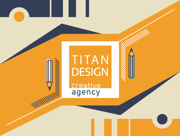 Logo Titan dizajn i dve olovke sa obe strane