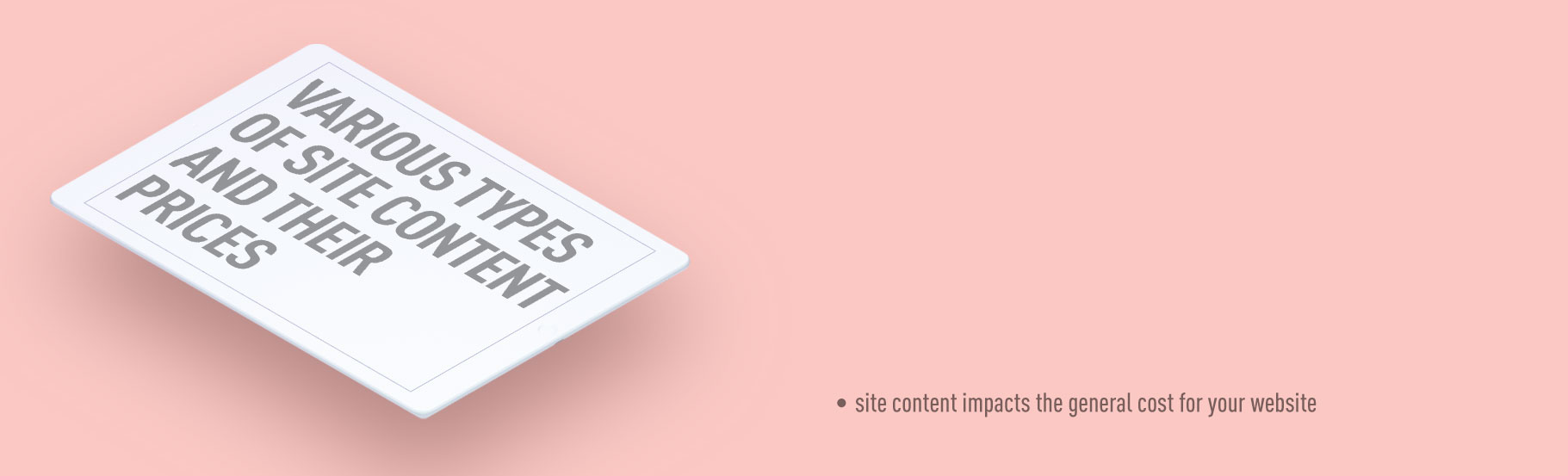 Various types of site content and their prices