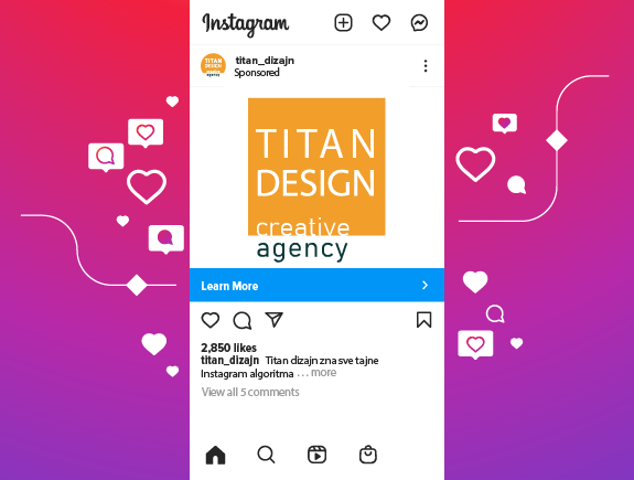 Titan dizajn zna sve tajne Instagram algoritma